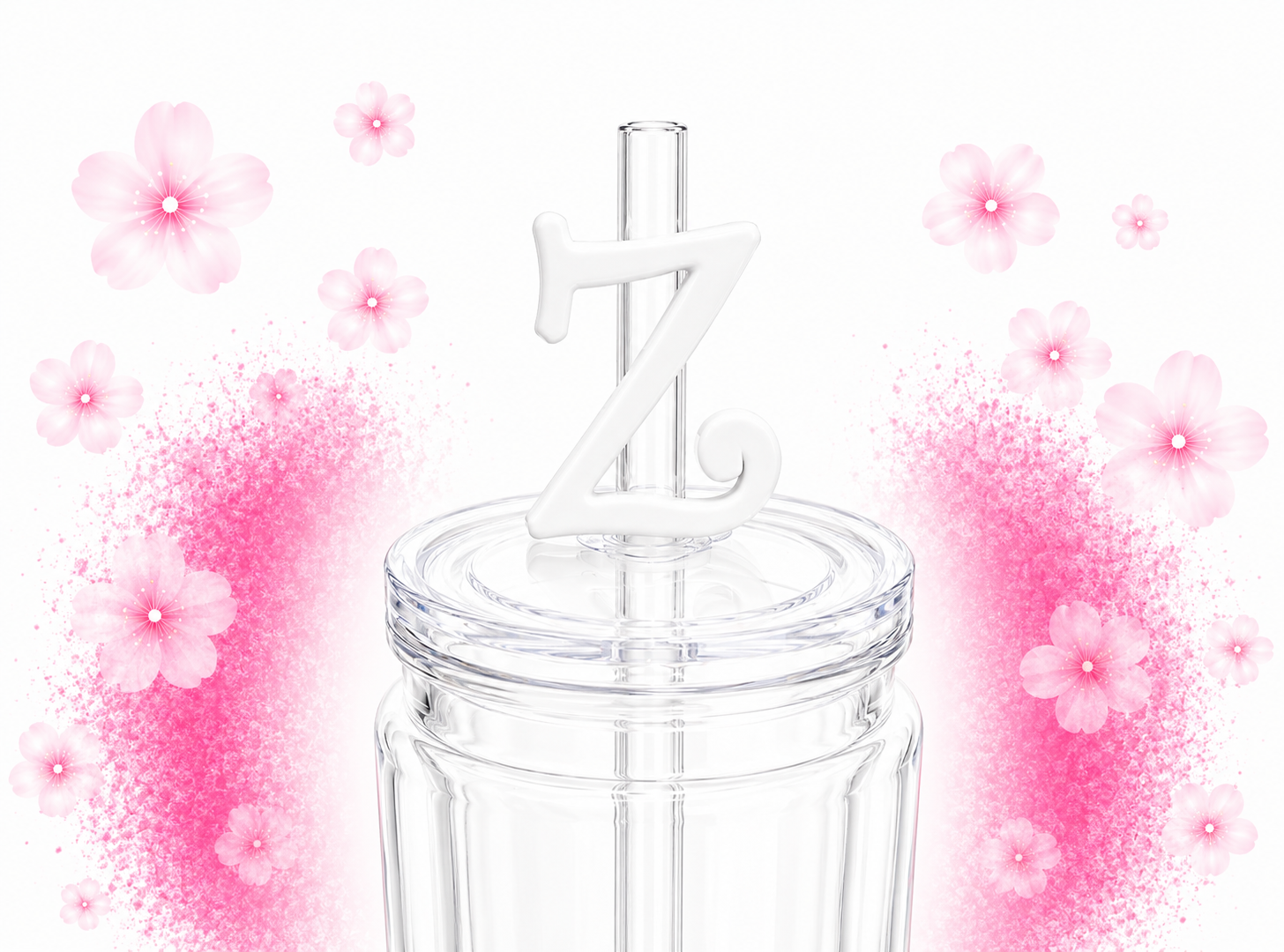 Strohhalm Buchstaben Weiß